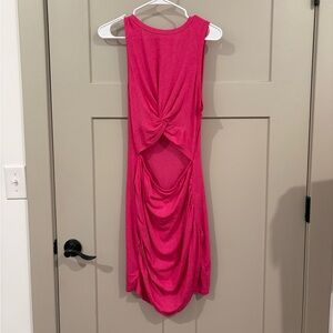 Pink Sleeveless Dress with Knot Detail